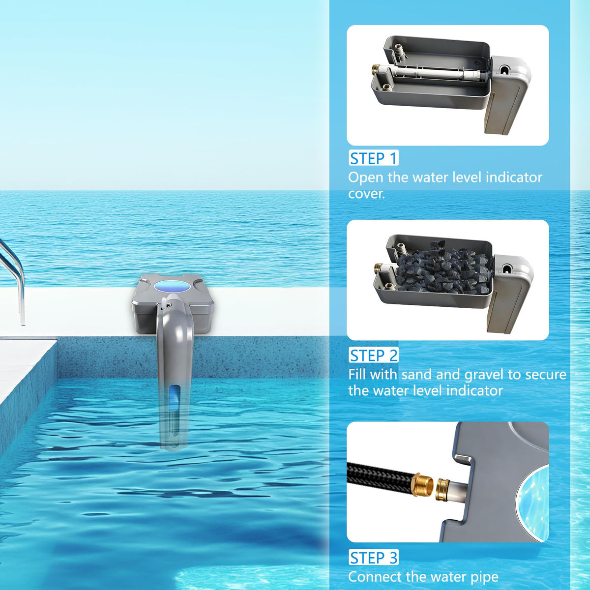 Fxsmgdy no drilling required; easy hanging installation at pool edge.