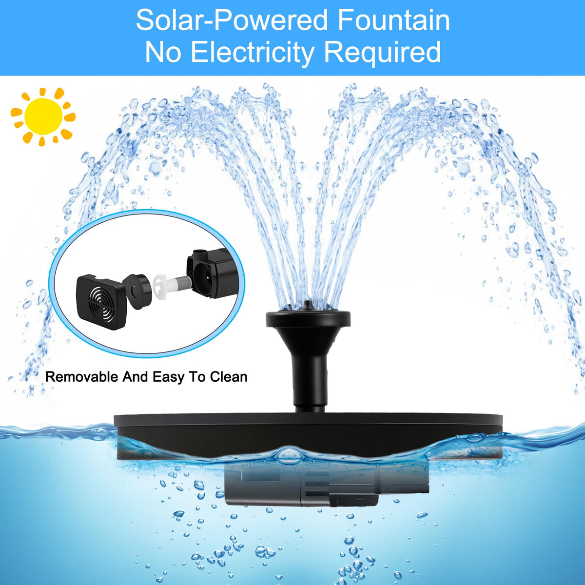 FYDGTPI floating pump installed in water ready to operate in direct sun