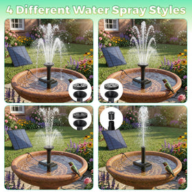 FYDGTPI hummingbirds enjoy the fountain spray in sunny garden