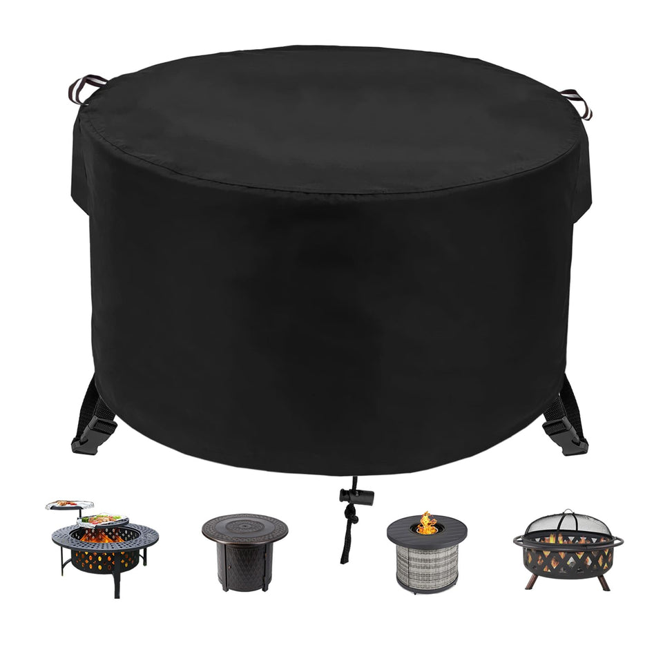 Fyelo round fire pit cover 36in-24in diameter protects your pit from weather.