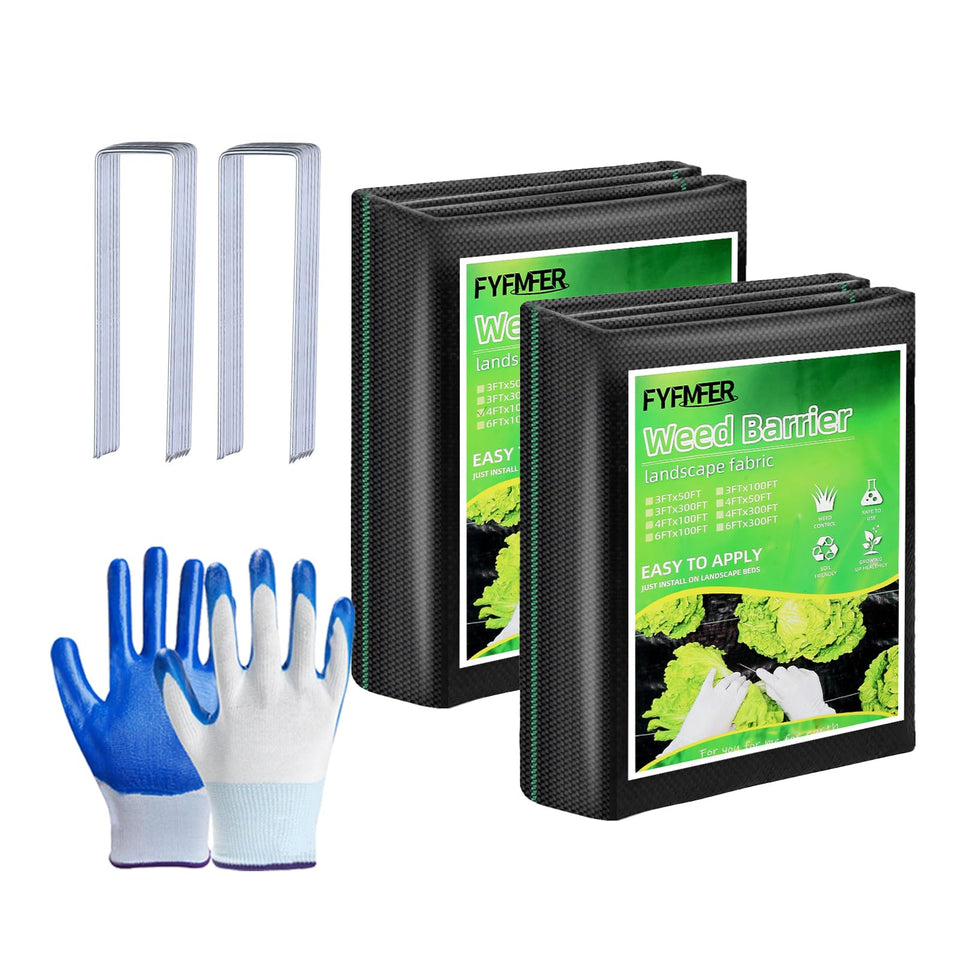 FYFMFER weed barrier 4ft x 100ft roll blocks sunlight and reduces weeds