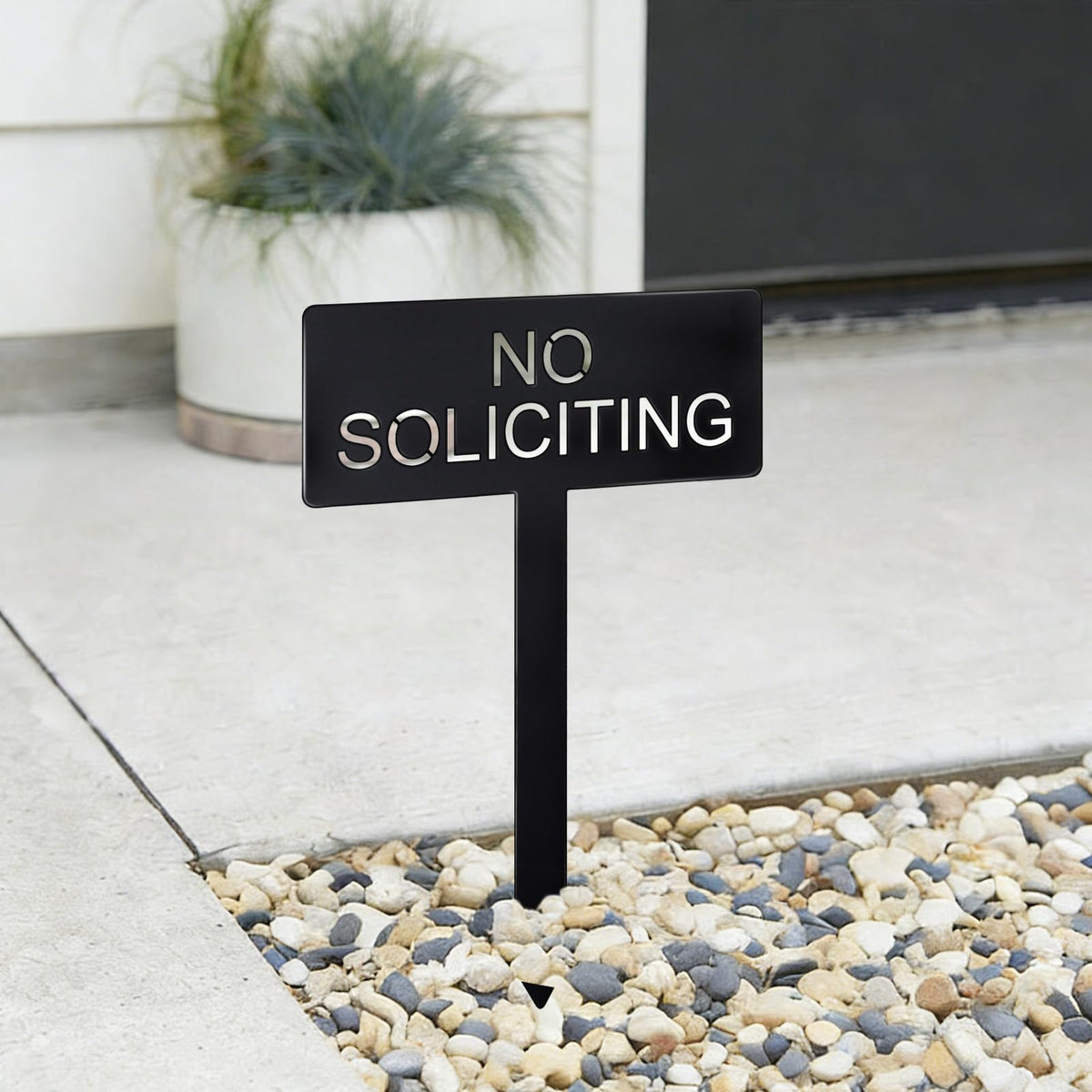 Fynleka white finish sign, minimalist modern aesthetic for curb appeal.