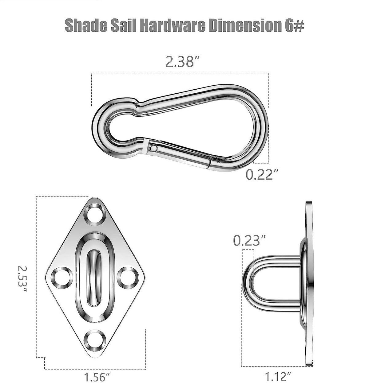 FZENeast wall mount brackets secure shade sails to walls with solid grip.