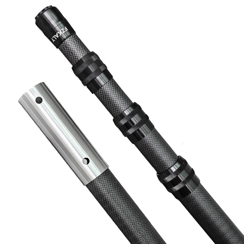 Fzkaly carbon fiber pool pole extended for ultimate reach and reduced arm fatigue