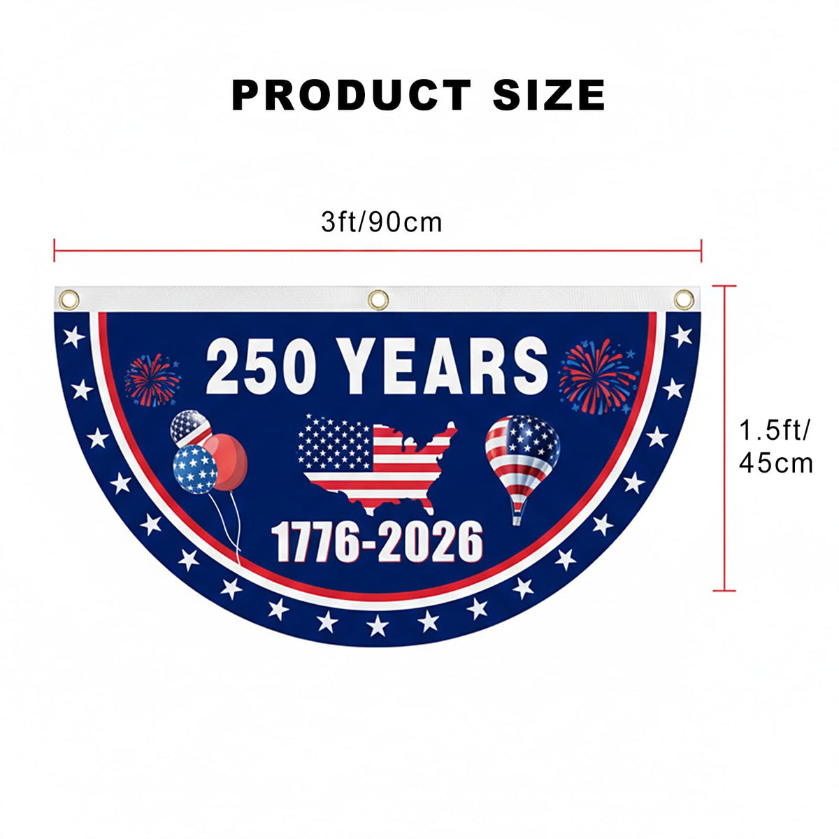 Fzkaly USA 1776-2026 banner with bright colors for curb appeal.