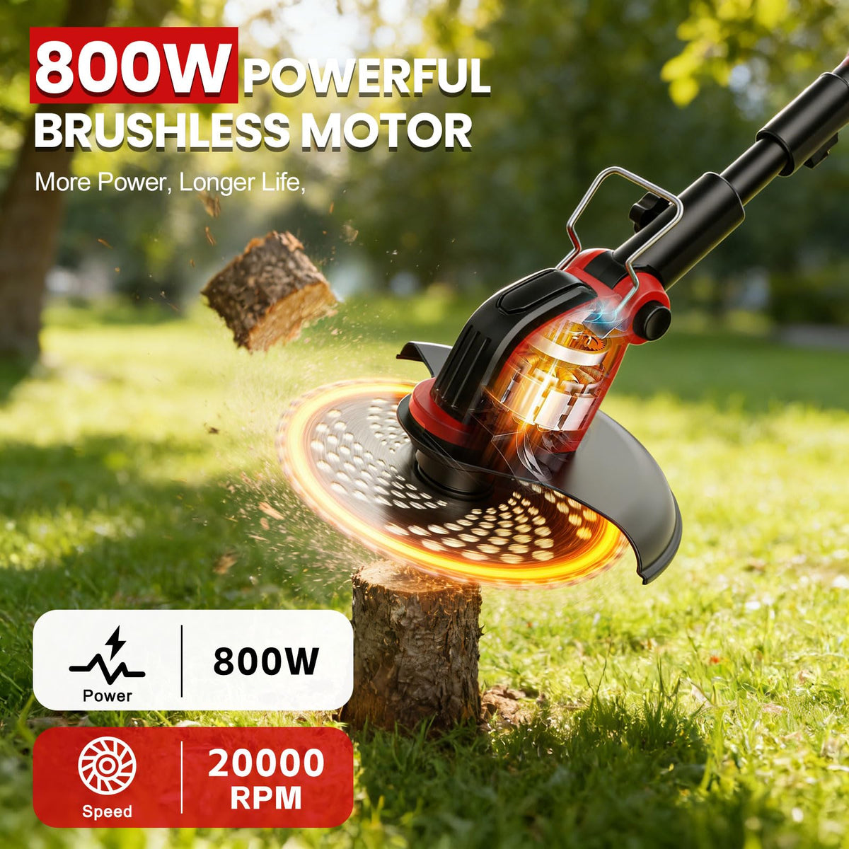 FzzboFlow adjustable head improves reach and angles during trimming.