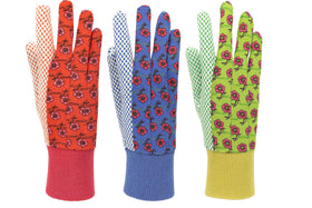 G & F 1852-3 women's garden gloves in green floral print for comfortable gardening