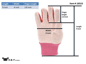 Palm with PVC dots on G & F gloves for better grip