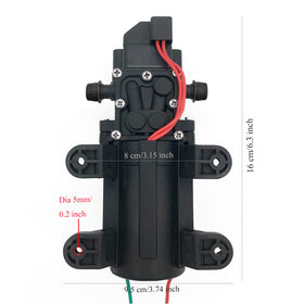 G Ganen 12V DC water pump top view shows space-saving design.