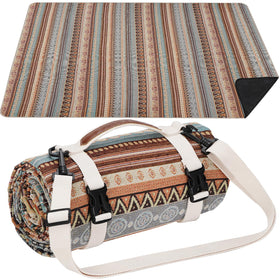 G GOOD GAIN extra large picnic blanket folded with carry strap for easy transport