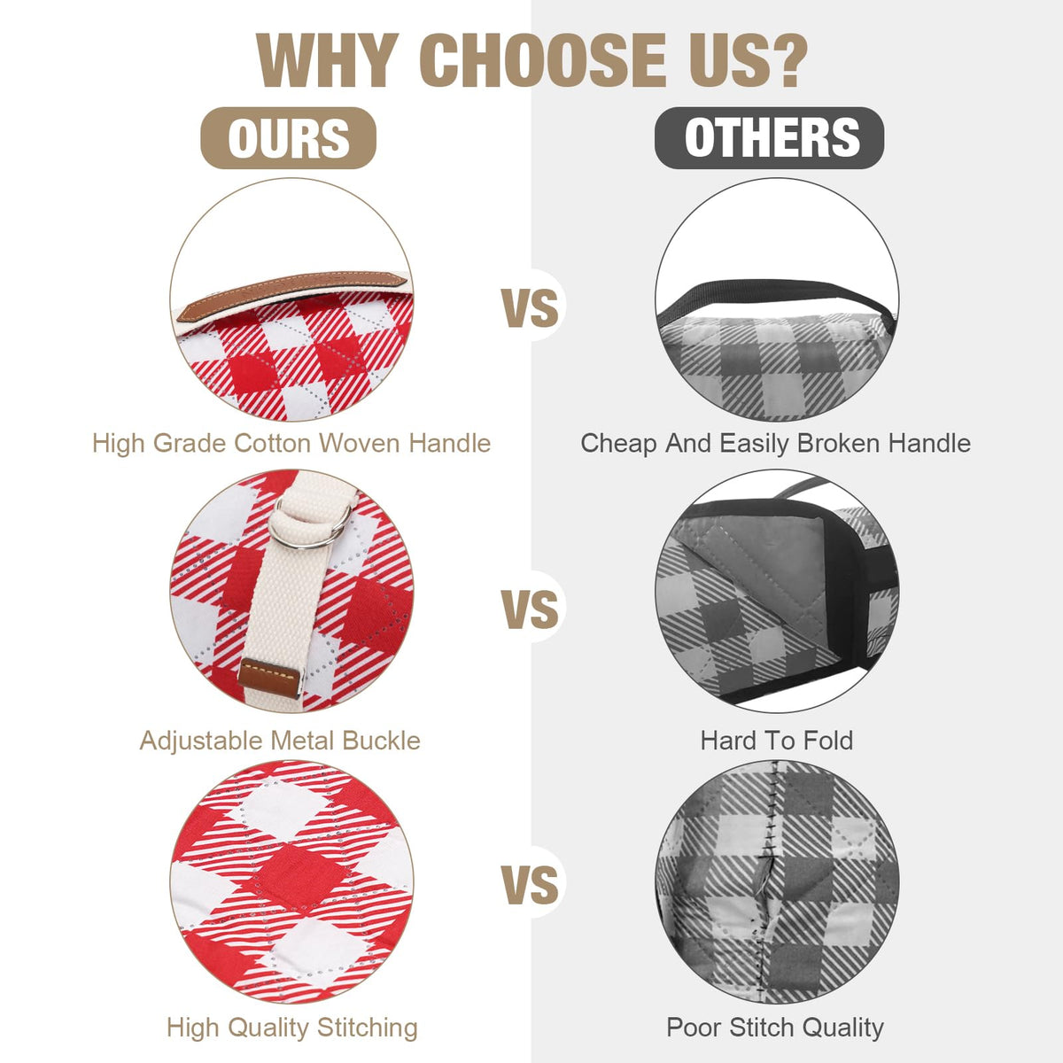G GOOD GAIN picnic blanket three-layer construction boosts durability.