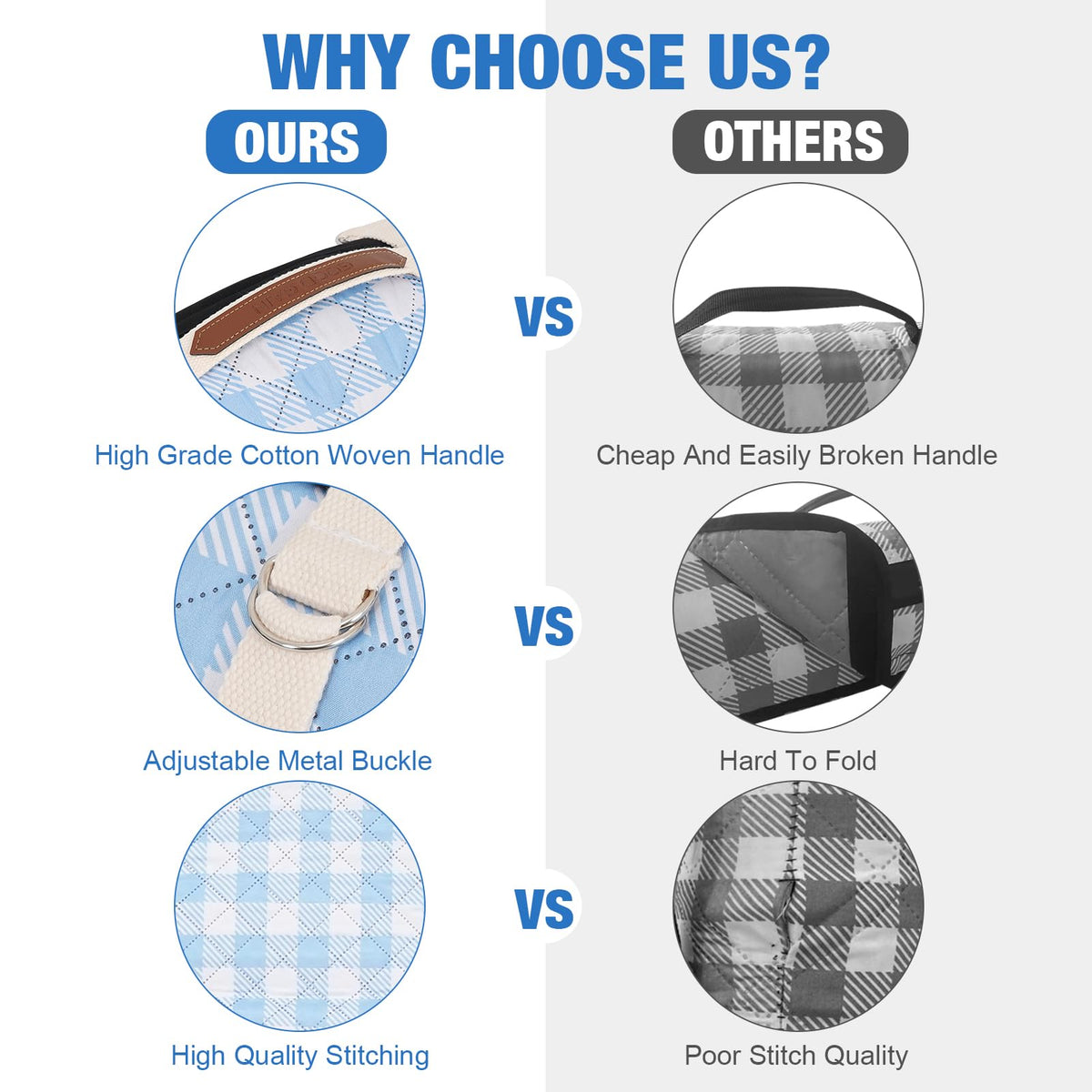 G GOOD GAIN picnic blanket three-layer construction adds soft, cushioned seating.