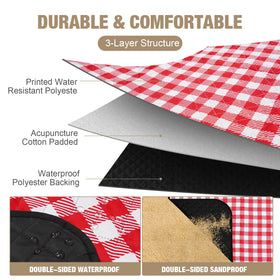 G GOOD GAIN picnic blanket folded with buckles for easy transport.