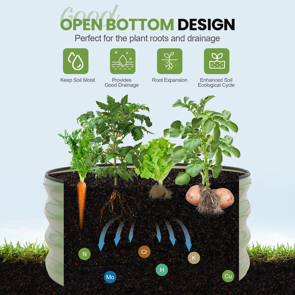 G GOOD GAIN ready-to-plant bed with vegetables and herbs