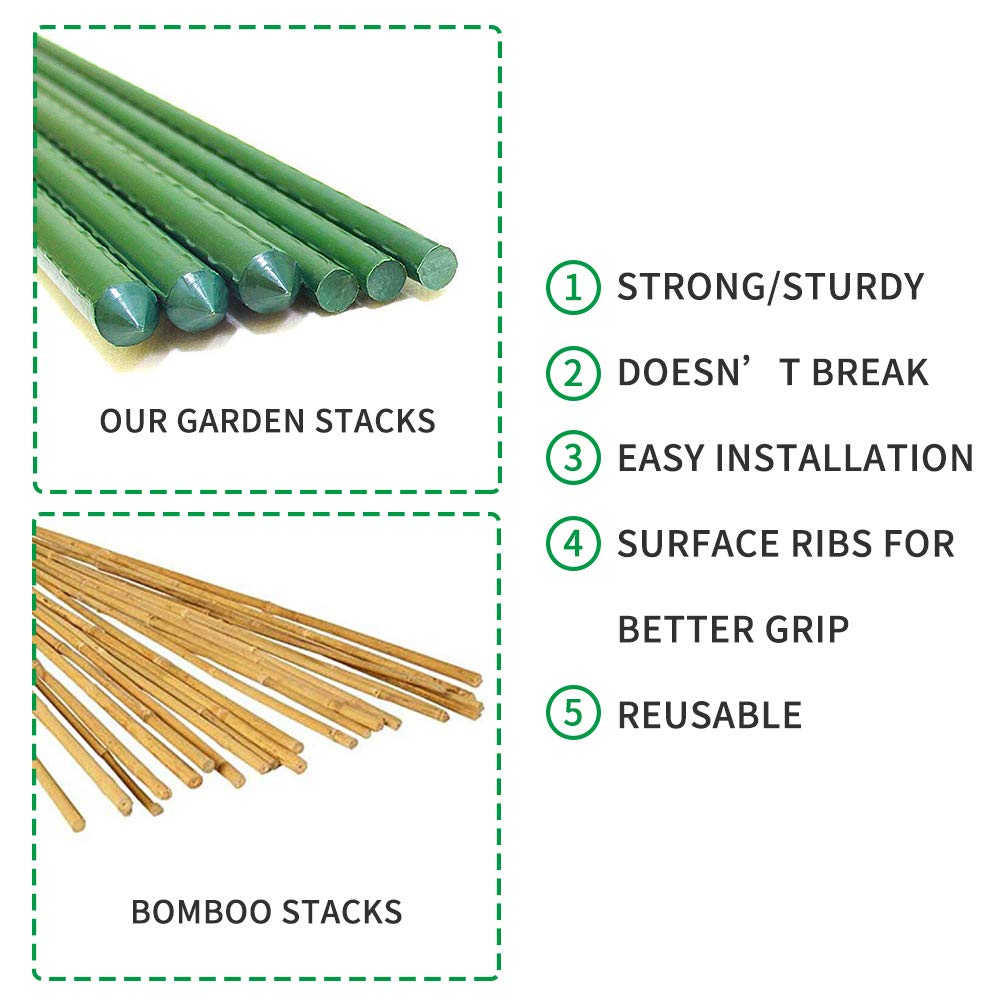 G-LEAF plastic-coated stake resisting weather and bending
