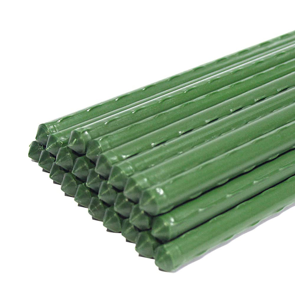 G-LEAF 5ft steel core stake close-up showing durable coating