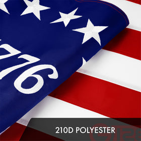 G128 210D polyester flag material ensures reliable durability.