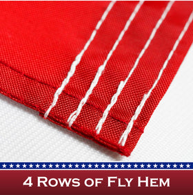 G128 210D polyester flag emphasizes vibrant color and weather resistance.