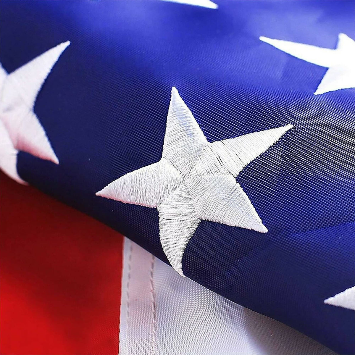 G128 American flag 4x6 ft with embroidered stars for durable outdoor display.