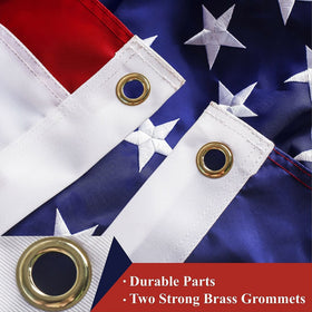 G128 flag with sewn stripes and double-needle stitch for long-lasting use.