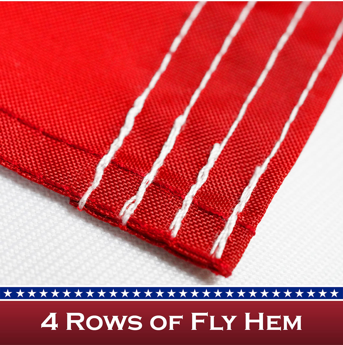 G128 flag features no grommets for clean hang.