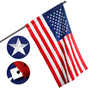 G128 American flag 30x48 inch ready for outdoor display with durable embroidery.