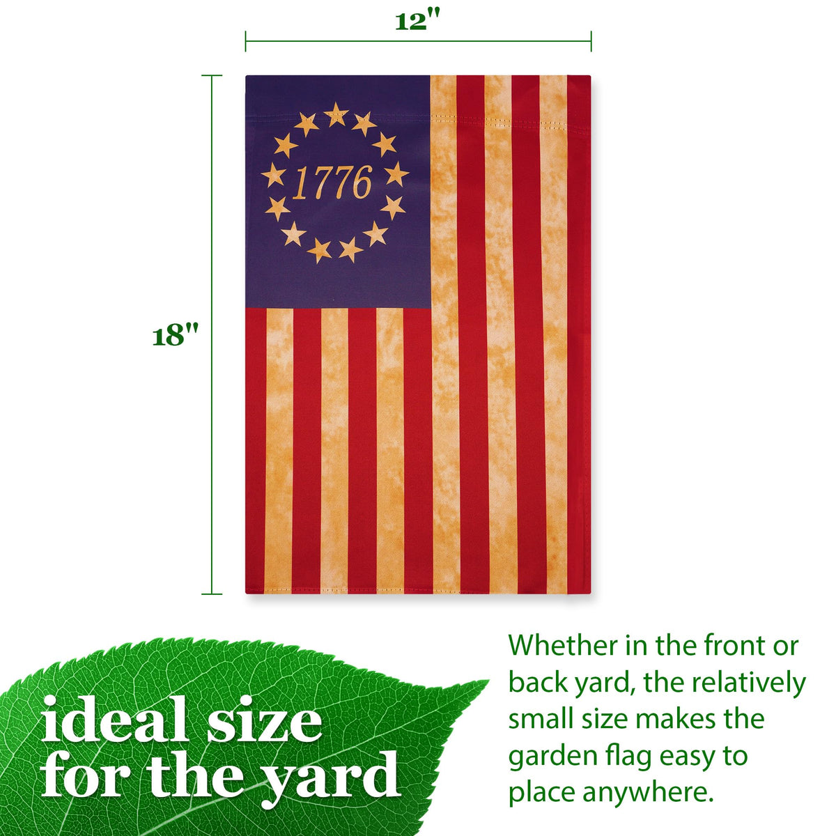 G128 Betsy Ross flag, sublimation printing, vivid colors on both sides.