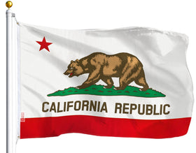 G128 California flag 3x5 with brass grommets for durable outdoor use.