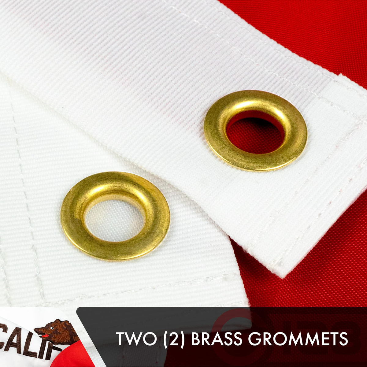 G128 210D embroidered polyester flag engineered for durability.