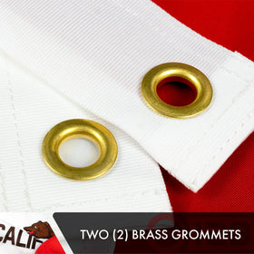 G128 210D embroidered polyester flag engineered for durability.