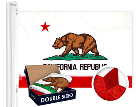 G128 California state flag with double-sided embroidery for outdoor display.