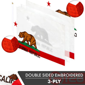 G128 3x5 ft flag shows Bear Republic design on both sides.