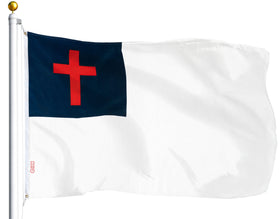 G128 Christian flag 3x5 with 75D print ideal for church services.