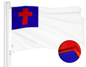 G128 Christian flag 3x5 embroidered cross for church service.