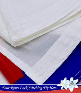 G128 LiteWeave 100D polyester flag uses dye-sublimated printing for lasting color.