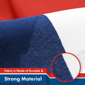 G128 Cuba flag features double-needle stitching along edges to reduce fraying.