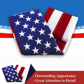 G128 flag close-up showing embroidered stars with crisp detailing.