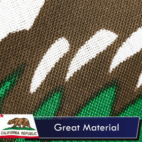 Close-up of G128 flag highlighting double-needle stitching to reduce fraying.
