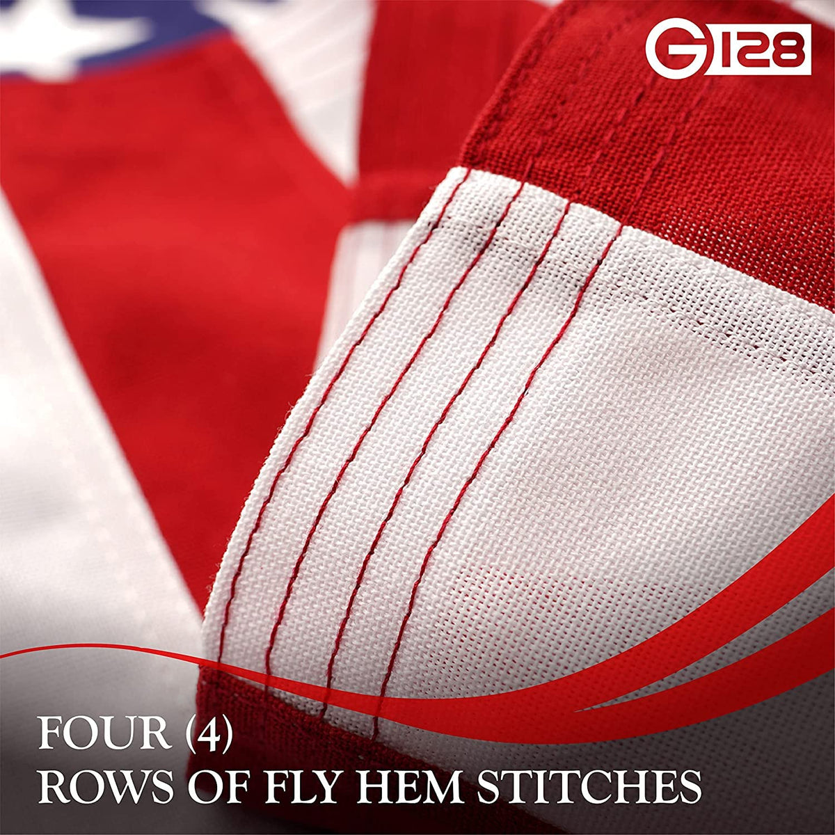 G128 flag deluxe four-row lock stitching reinforces the fly end