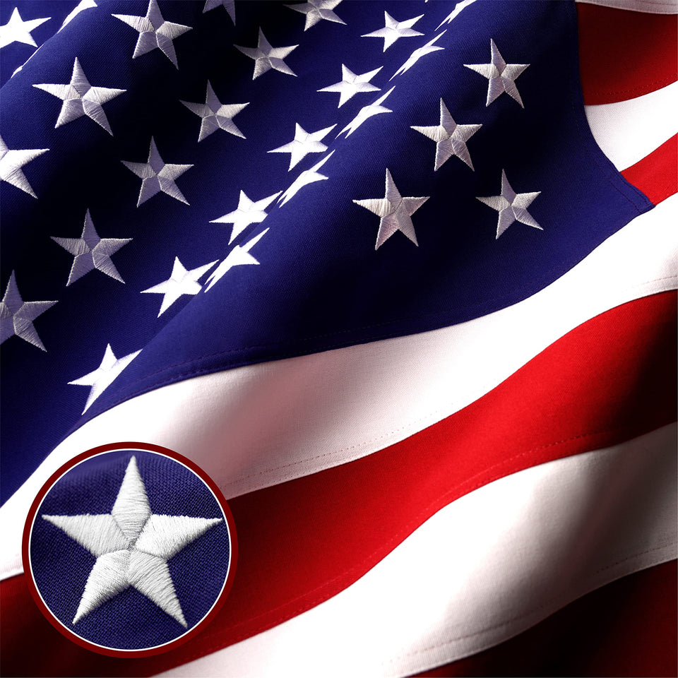 G128 flag deluxe spun polyester material endures wind and rain for outdoor use
