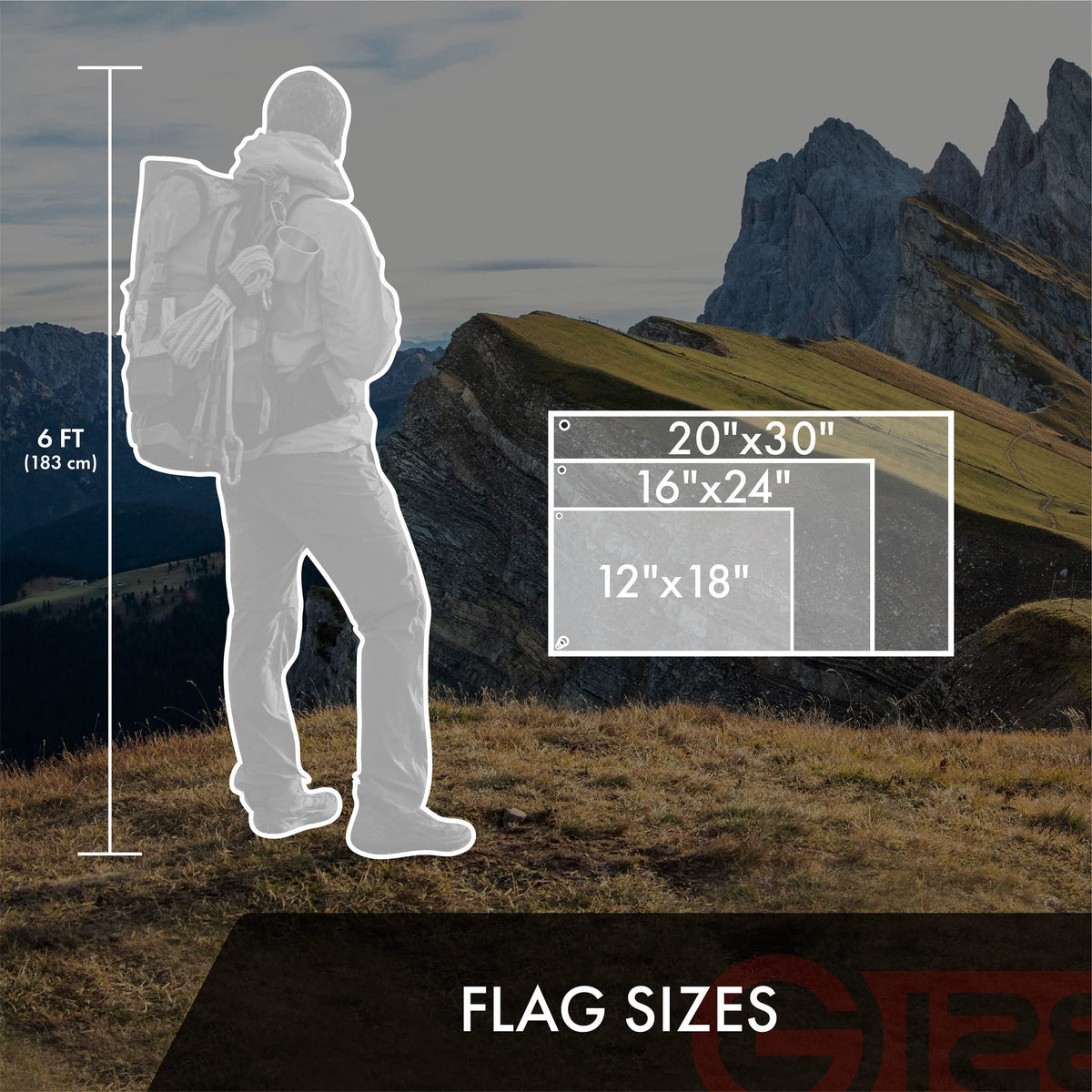 G128 1x1.5 ft flag ready for porch or kit display.