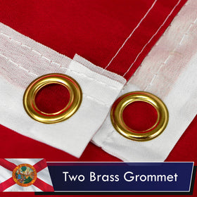 G128 Florida flag brass grommets for secure outdoor mounting.