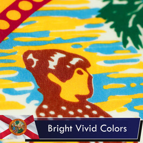G128 Florida flag with dye-sublimated colors for vivid, long-lasting visuals.