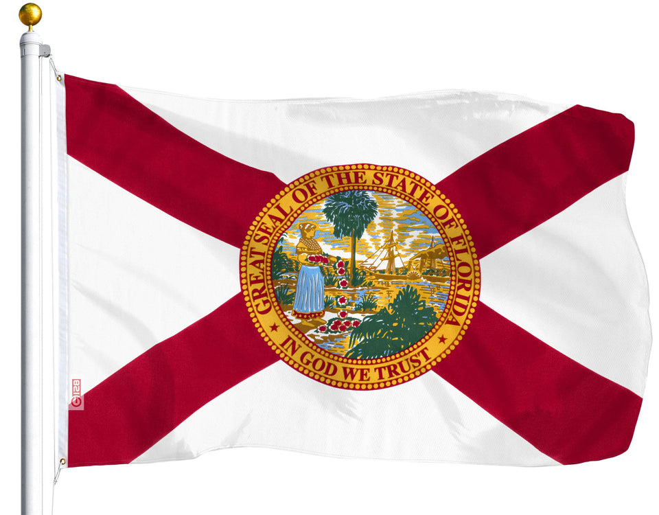G128 Florida flag in LiteWeave finish, 3x5 ft, vibrant colors for outdoor display.