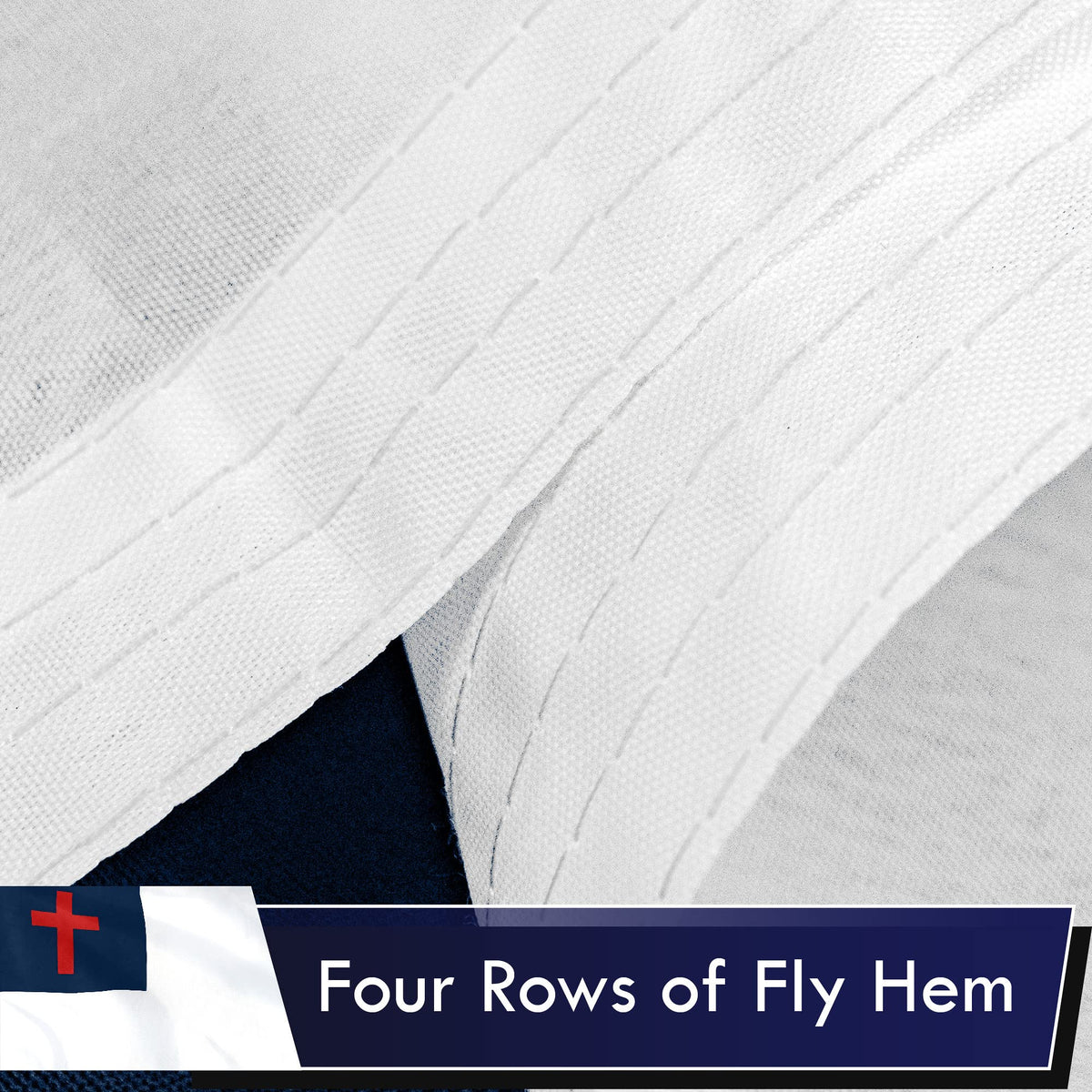 G128 four rows of lock stitching enhance flag durability.