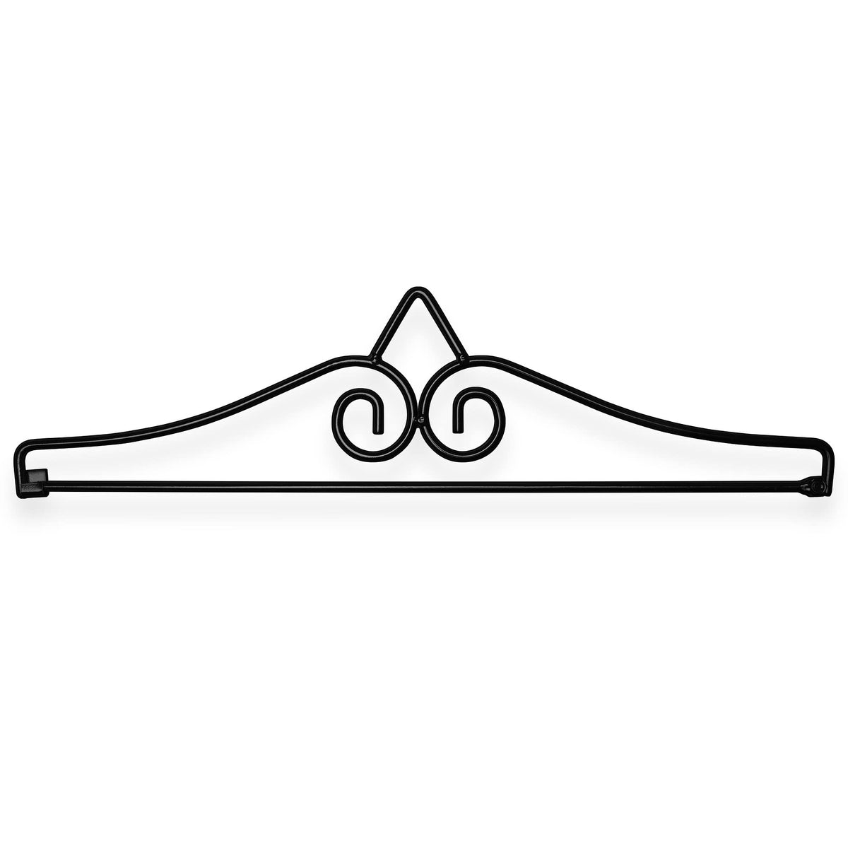 G128 garden flag wall hanger in black wrought iron keeps outdoor banners secure.