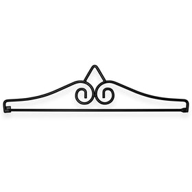 G128 garden flag wall hanger in black wrought iron keeps outdoor banners secure.