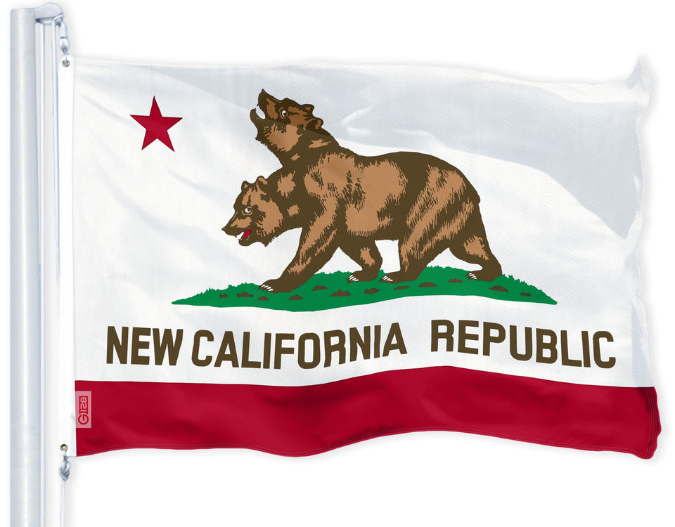 G128 New California Republic flag, 3x5ft, outdoors-ready with vibrant colors.
