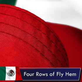G128 dye-sublimated flag shows crisp details with reduced fraying at fly end.