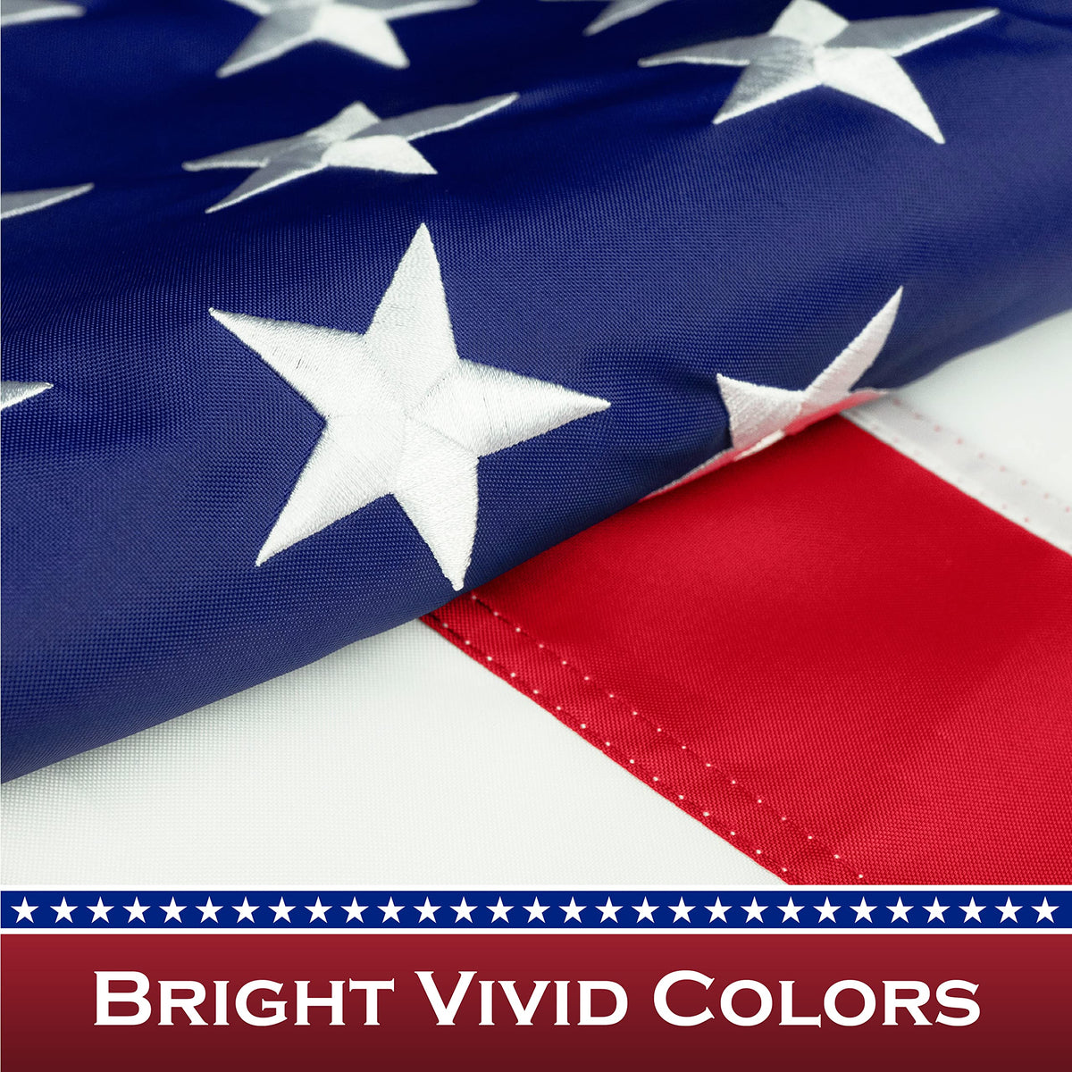 G128 flag shows pole sleeve notch for easy mounting with any standard pole.
